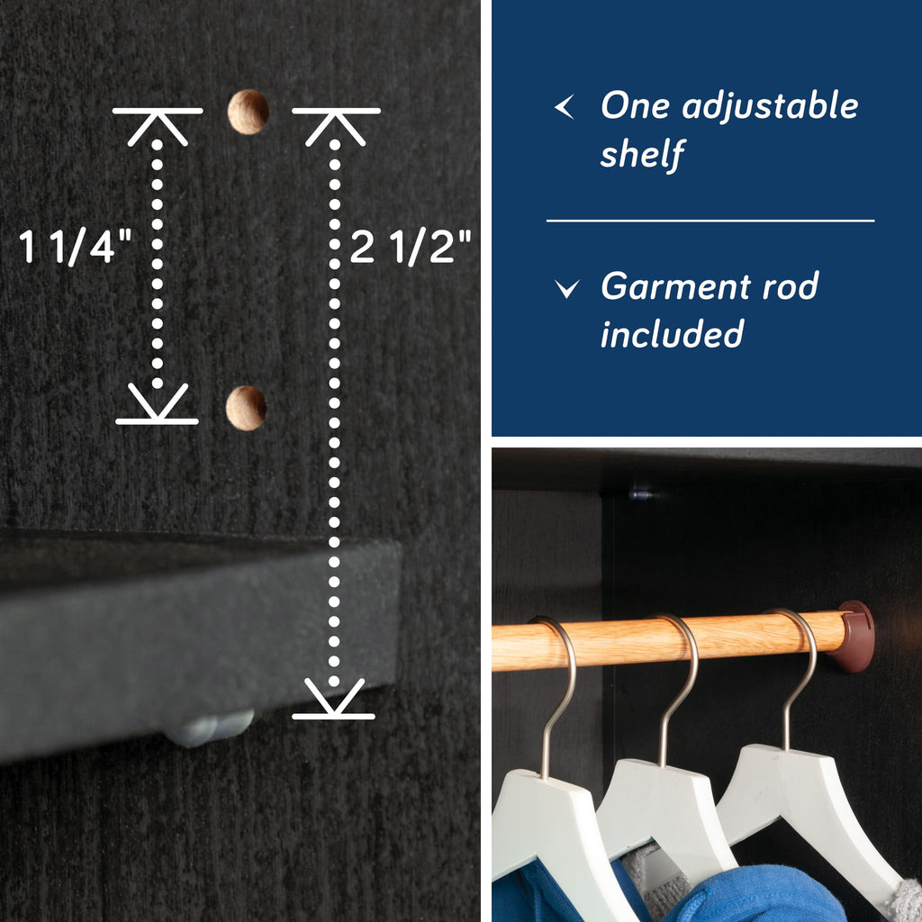 HomePlus Storage Armoire, Raven Oak Finish