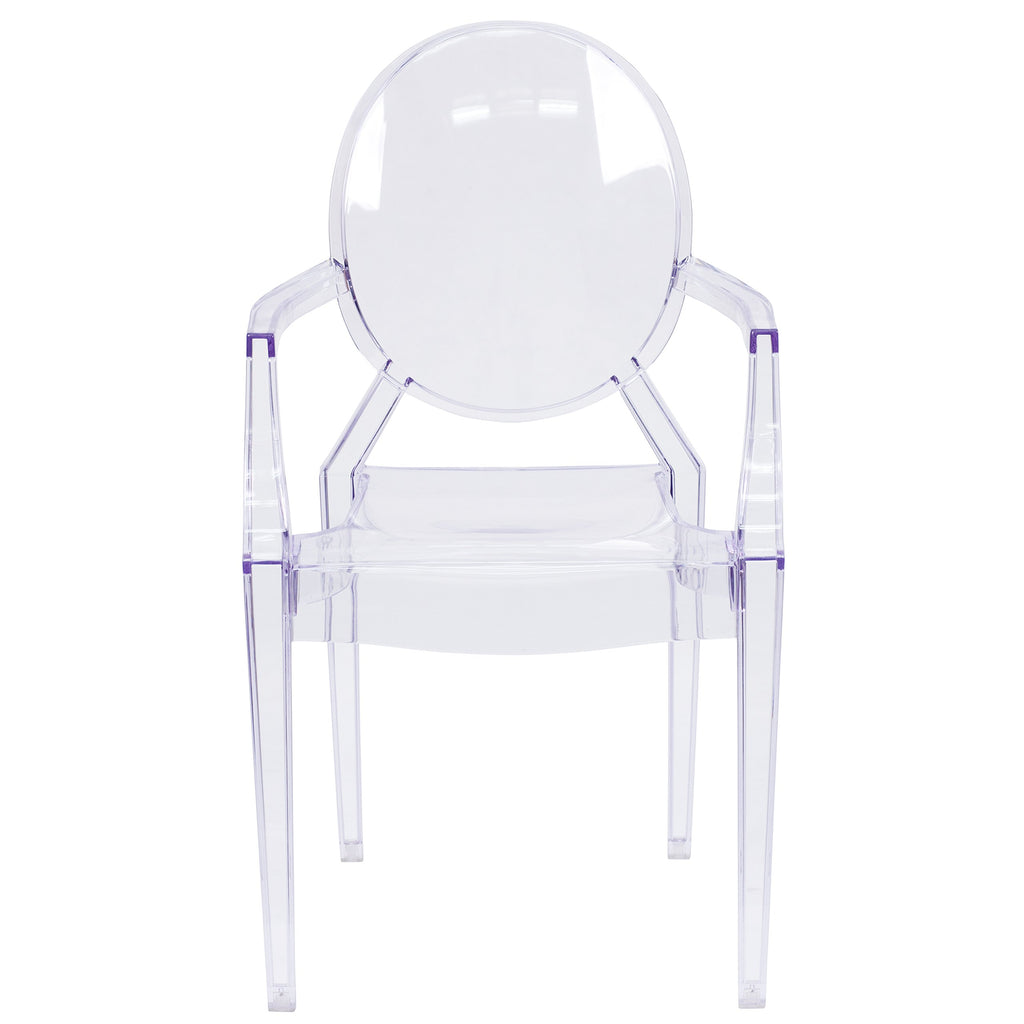 Ghost Chair with Arms, Transparent Crystal