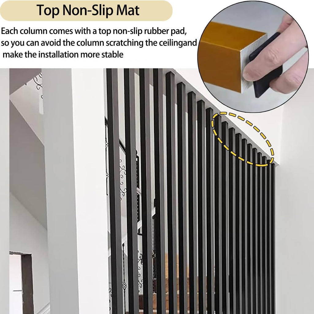 5-Pack No-Drill Wooden Room Divider, 2.3-9.8FT Adjustable, Multi-Color