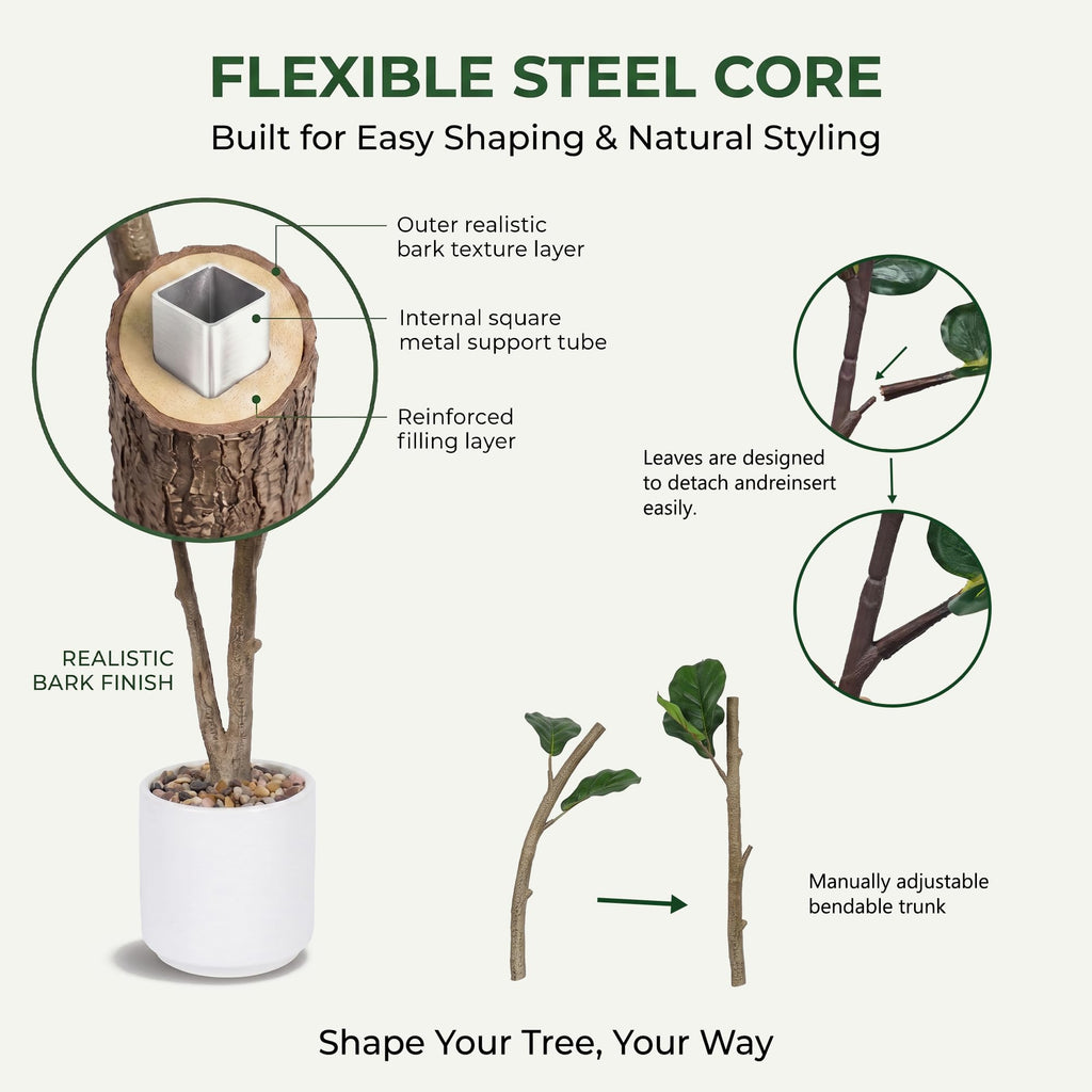 Artificial Fiddle Leaf Fig Tree 7FT with Tall Exquisite Planter