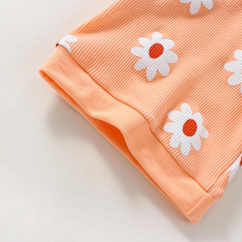 Newborn Baby Girls Flower Long Sleeve Tops Crewneck Sweatshirt and Long Pants Set 2Pcs Fall Outfits