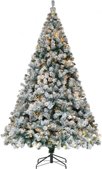Pre-Lit Snow Flocked Artificial Christmas Tree, 350 Lights