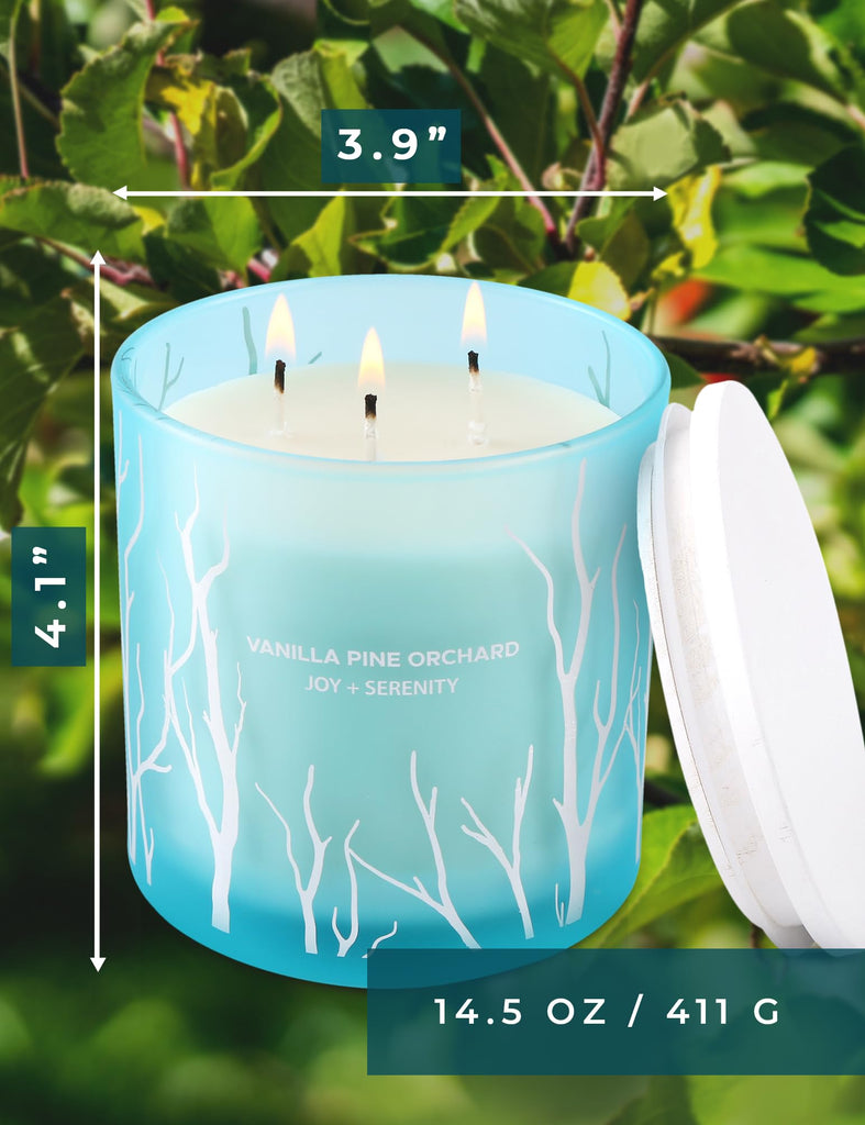 Vanilla Pine Orchard, Large 3-Wick Soy Scented Candle, 14.5 Oz