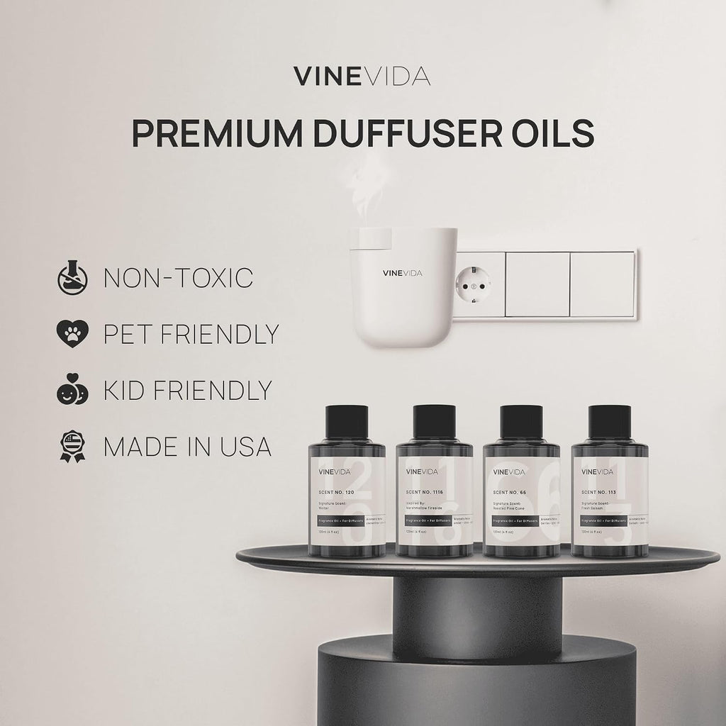 Winter Collection (Pack of 4) - Diffuser Fragrance Oil Set - Cold Air Diffuser Oil | Waterless Diffuser Oil Refill