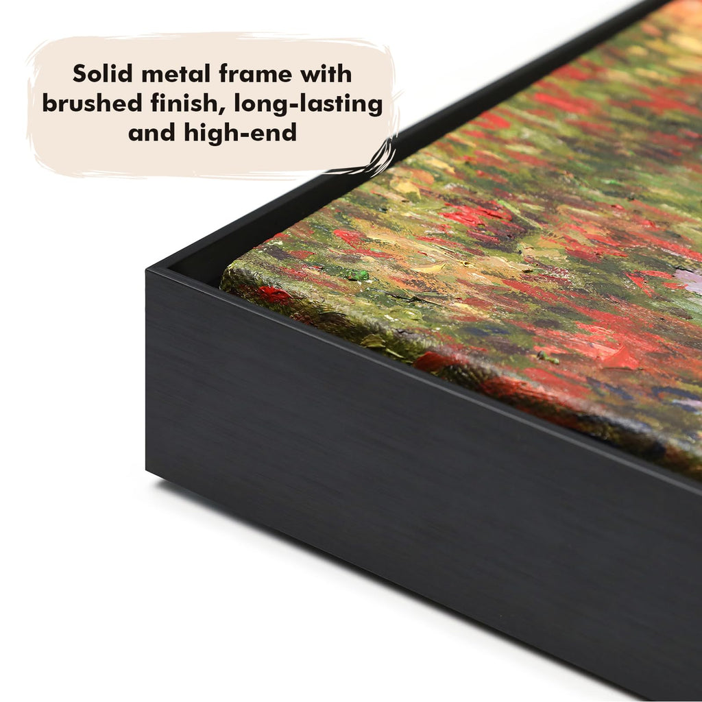 24x36 Black Floater Frame for Stretched Canvas Art, 1.5" Deep, Black