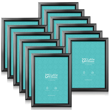 5x7 Picture Frames (12 Pack, Black) Simple Designed Photo Frame with High Definition Glass for Wall Mount & Table Top