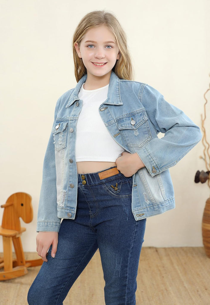 Toddler Jean Jacket for Girls and Boys Long Sleeve Denim Jacket