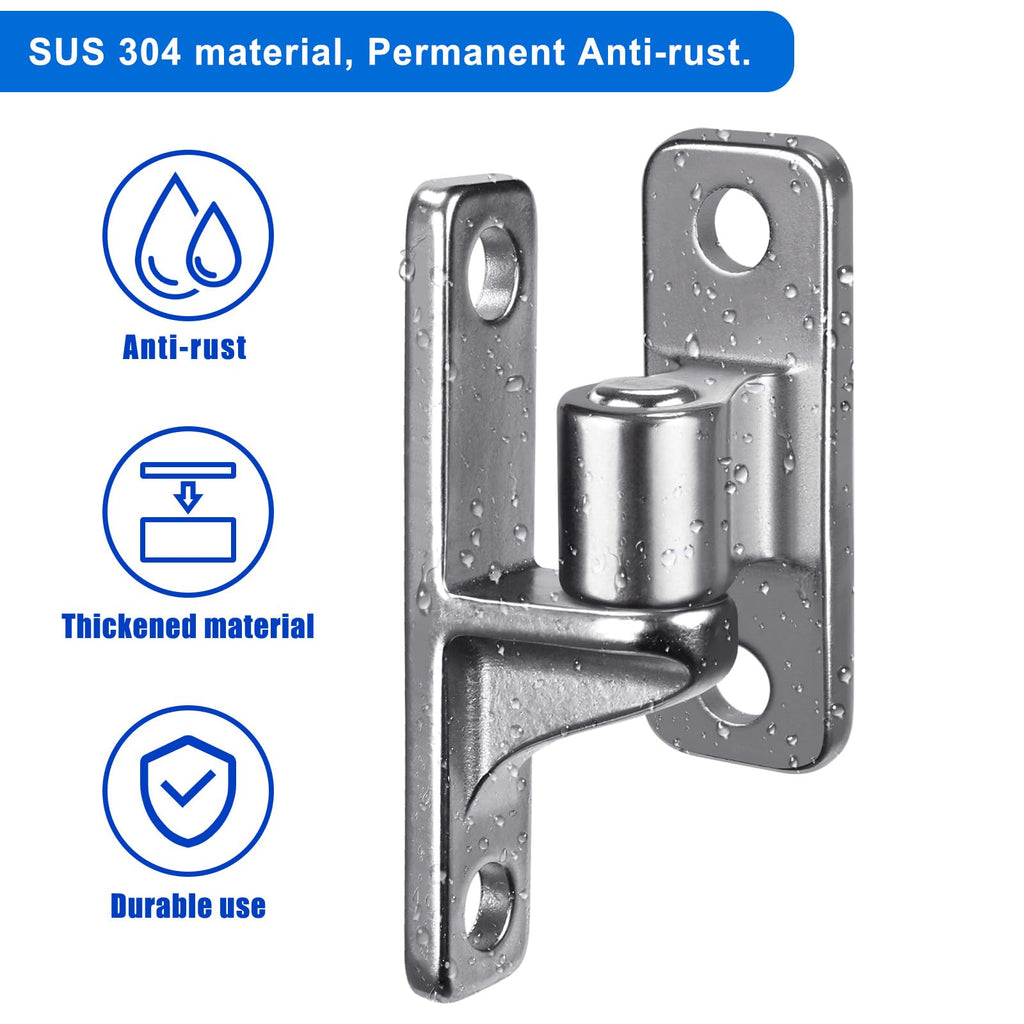 Heavy Duty 304 Stainless Steel Gate Hinges, Non-Welded One-Piece Design, Wall Mount Gate Hinges with 5/8'', Post