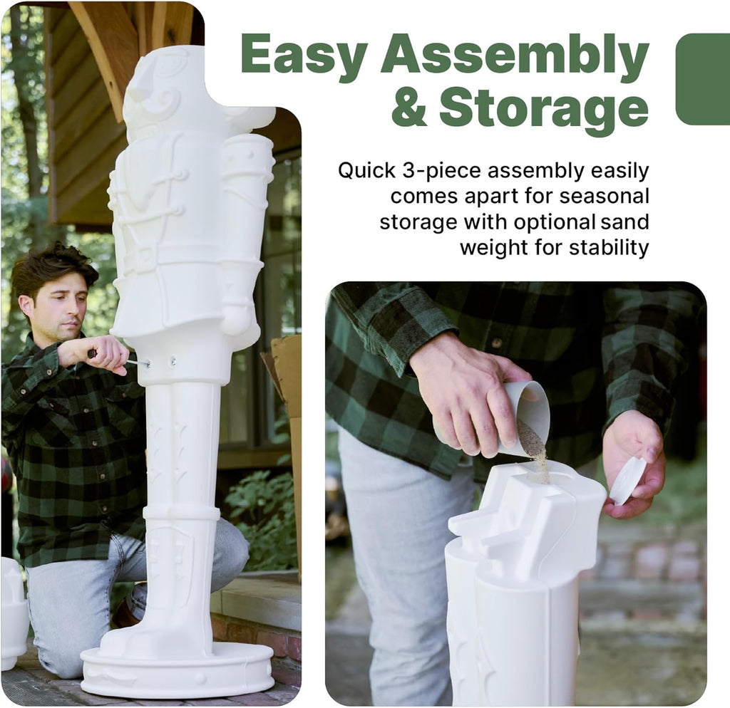 Nutcracker Prince Paintable DIY Holiday Statue, 6-Foot Tall, White