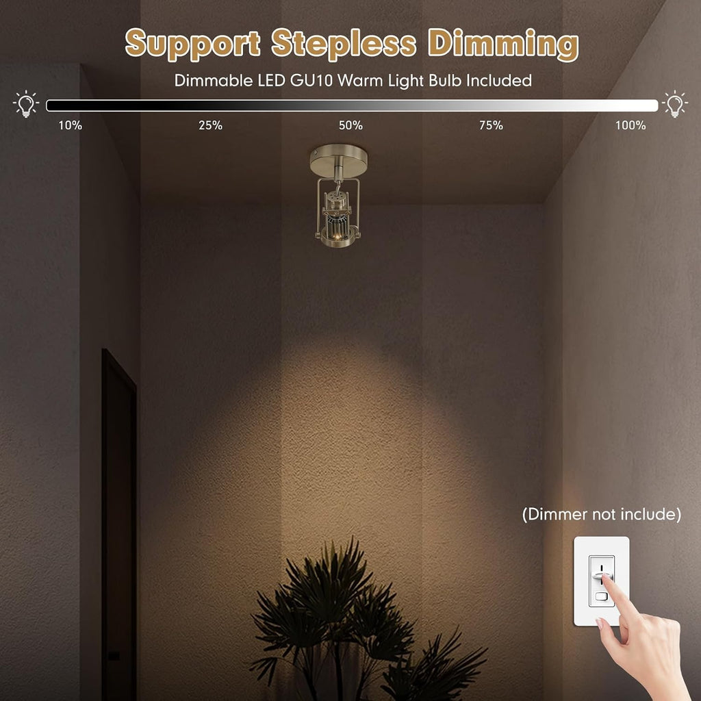 Ceiling Spotlight Indoor Dimmable Directional Nickel Spot Light 9W GU10