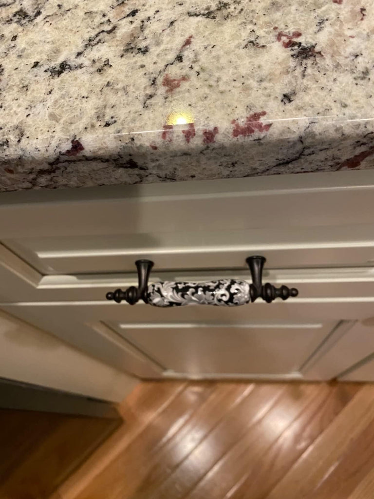 6 Pack Ceramic Drawer Pull Dresser Cabinet Pull Handle (6, 3" hole centers)
