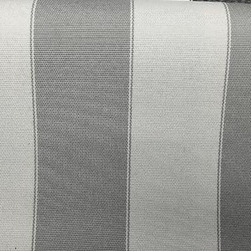 Light Gray | White Striped Waterproof Outdoor Canvas Fabric- 60" - 600 Denier Fabric - By The Yard