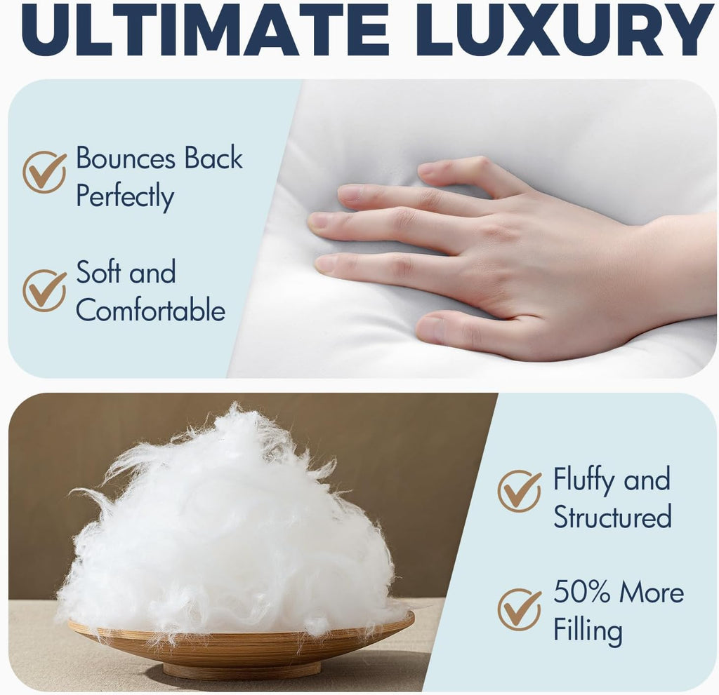 20x20 Pillow Inserts, Fluffy Down Alternative Filling - Set of 2