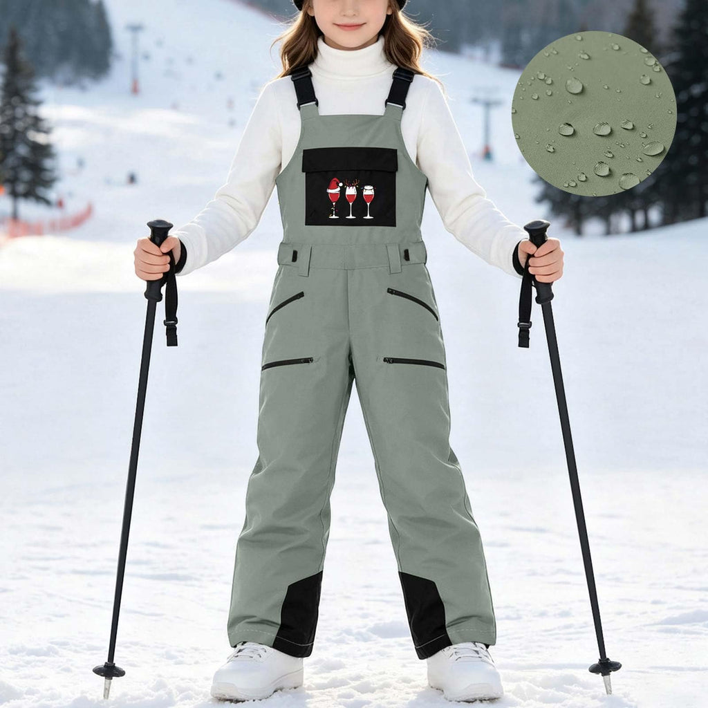 Snow Bibs Kids Printed Insulated Ski Bib Overalls Winter Snowsuits