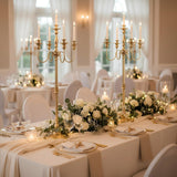 Gold Candelabra, 50'' Tall Floor Candle Holders, 2 Pcs Metal 5 Arm Centerpiece Decorations for 5 Candlesticks Party