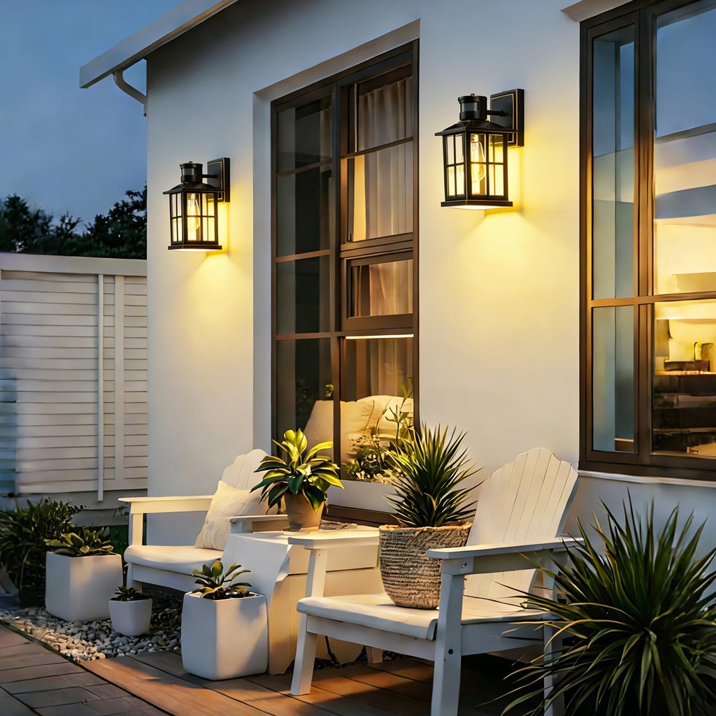 Outdoor Motion Sensor Light, Black Exterior Wall Lighting Fixtures, Dusk to Dawn Motion Sensor Outdoor Lights