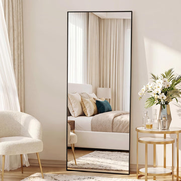 64"x21" Full Length Mirror, Full Body Floor Mirror, Black