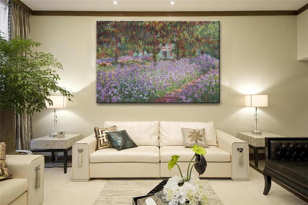 Irises in Monet's Garden, 1900 by Claude Monet - Large Canvas Art Wall Decor Painting Picture Print -24" x 36"