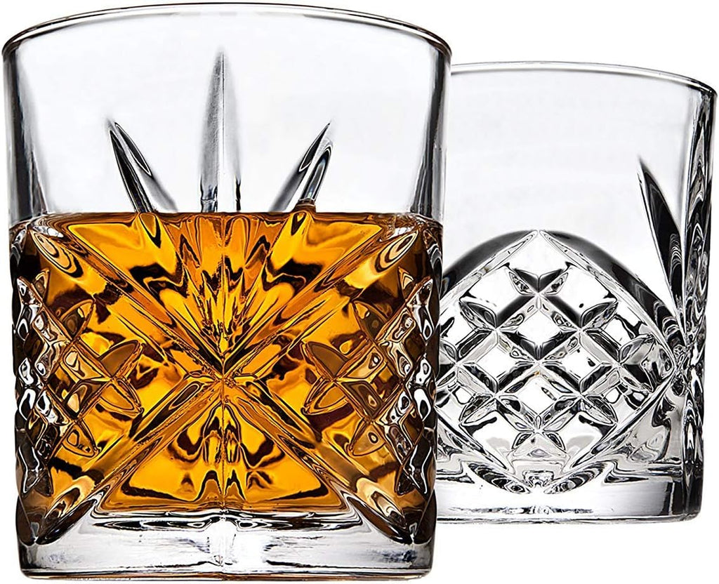 Whiskey Decanter and 6 Whiskey Glasses Bar set, for Liquor Scotch Bourbon Wine - Dublin Crystal Collection - Set of 7