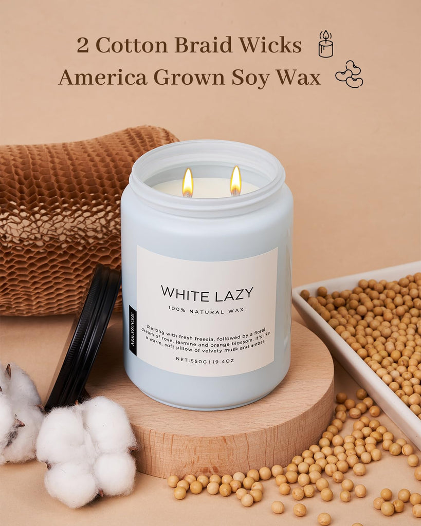 Clean Cotton Scented Candles - 19.4oz Natural Soy Wax