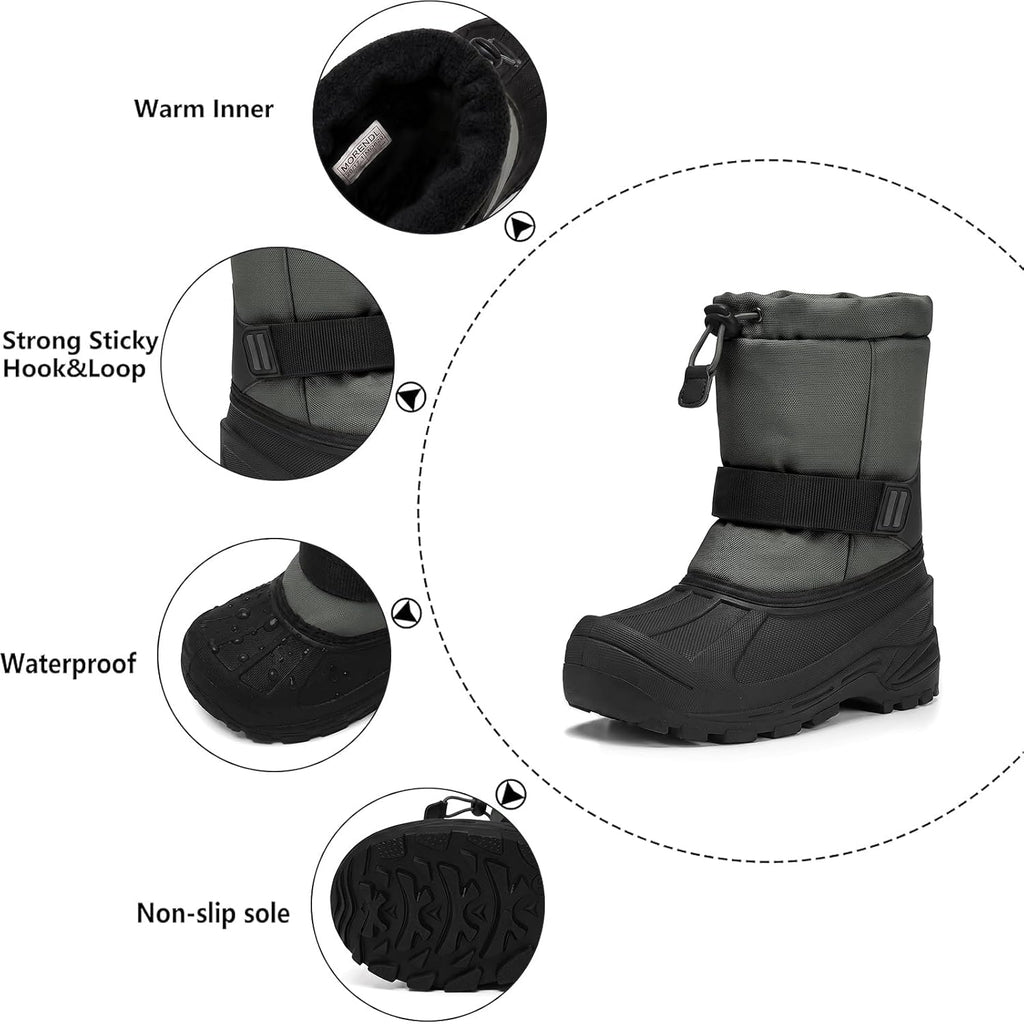 Kids Snow Boots Waterproof Toddler Winter Girl Boy Insulated Fleece