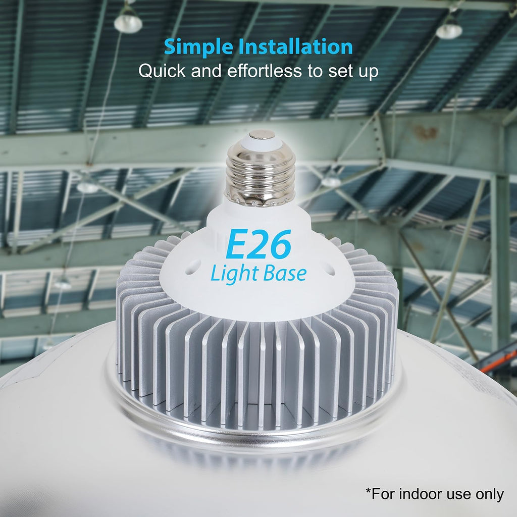 5000 Lumens LED Garage Light Bulb with Shade 5000K Daylight E26 Base