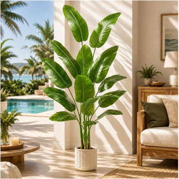 Bird of Paradise Plant:7FT Tall Fake Traveler's Palm Tree