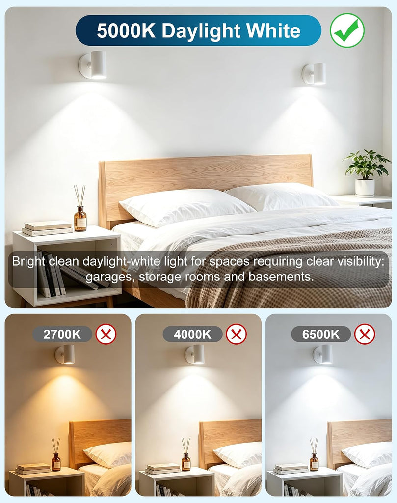 GU10 LED Bulbs 5000K Daylight White 5W 825LM AC100-240V Non-Dimmable 6-Pack