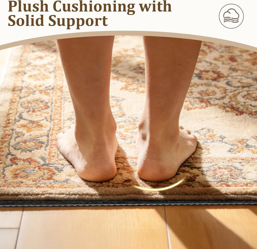 8x10 Ft Non Slip Rug Pad, Dual Surface Felt and Rubber Gripper Backing, 1/4 inch Thick Carpet Liner for Hardwood - Set of 80