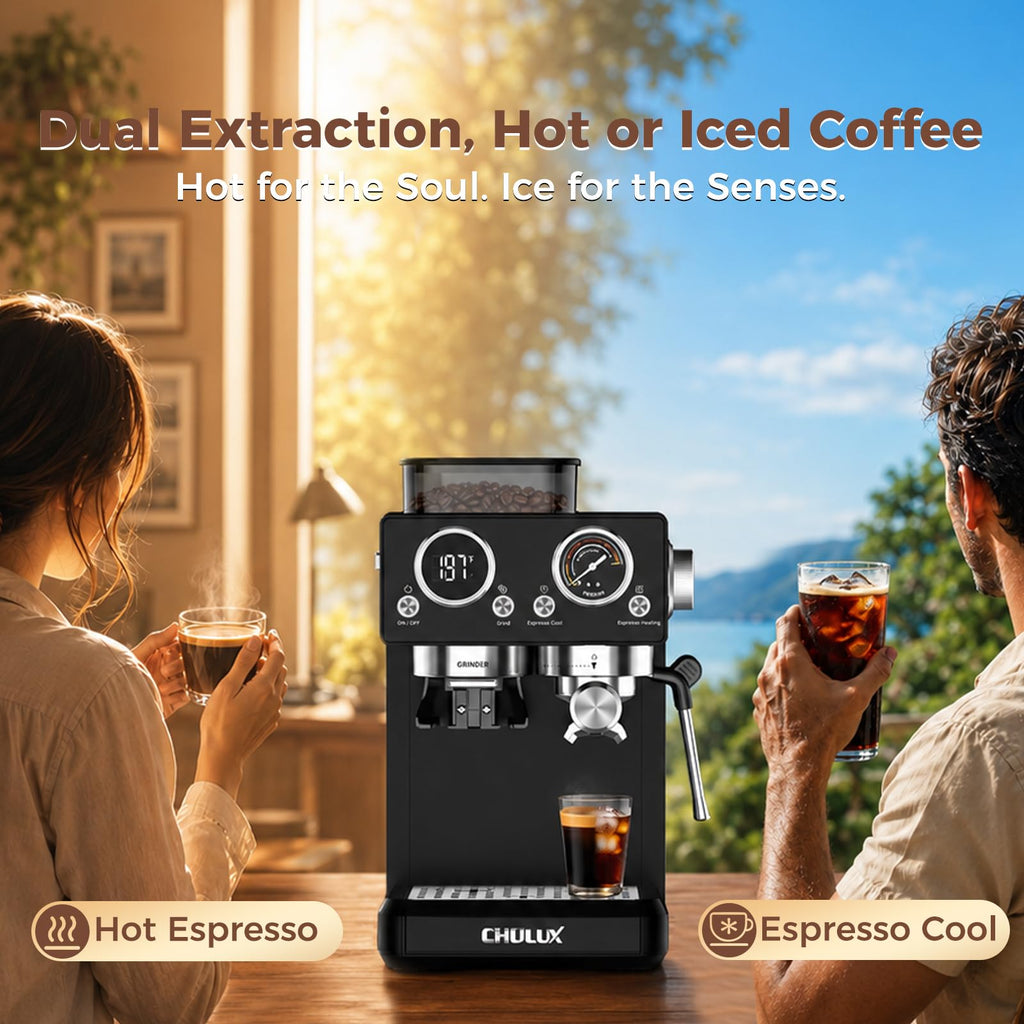 Nero 20Bar Espresso Machine with Conical Burr Grinder for Cappuccino