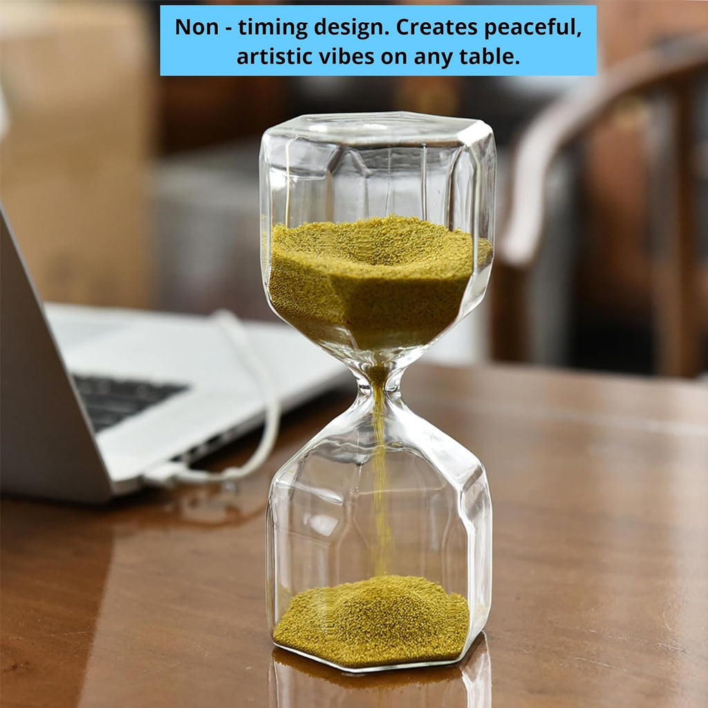 Sand Timer Decor Nordic Style Hexagonal Sandglass Decorative Hourglass Gold Sand Glass Material, Non - Timing Desktop