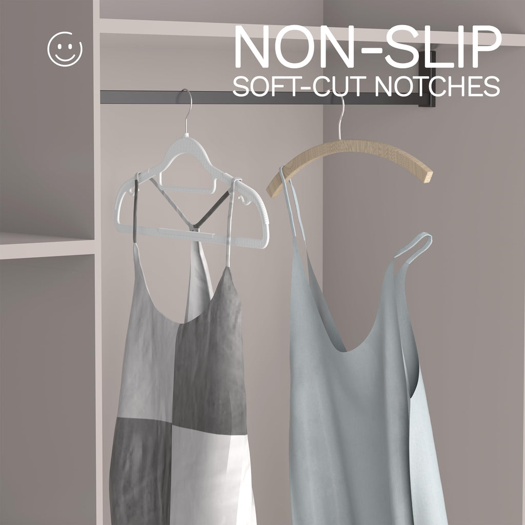 60 Pack Thin Space Saving Hangers, Slim Clothes Hangers with Raised Textured and 360° Hook - Plastic Hanger, Closet