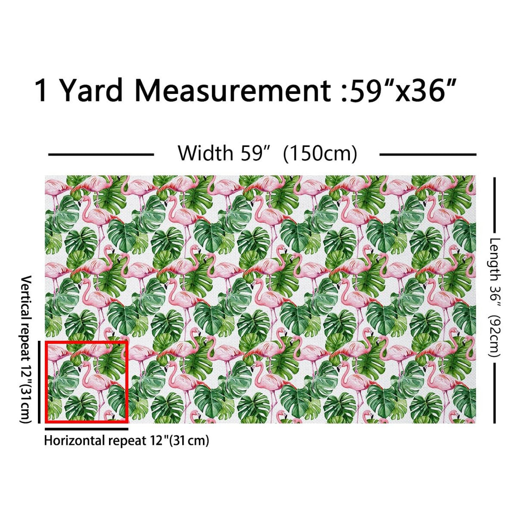 Flamingo Palm Tree Fabric by The Yard 5 Yards Soft