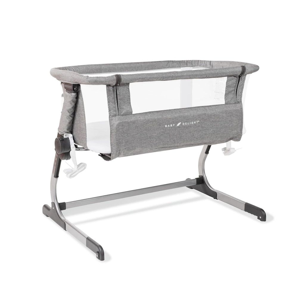 Beside Me Dreamer Bassinet | Bedside Sleeper | 7-Position Height Adjustment | Charcoal Tweed