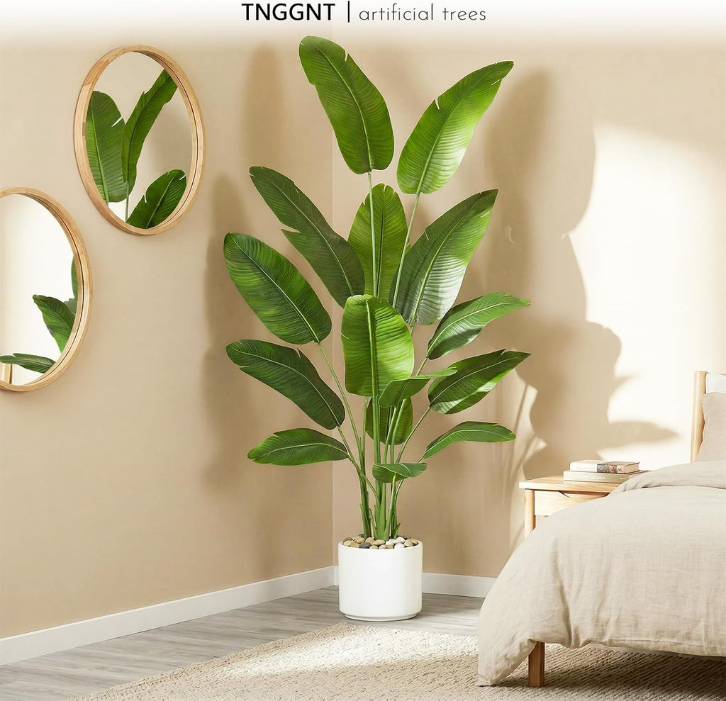 Bird of Paradise Plant:7FT Tall Fake Traveler's Palm Tree