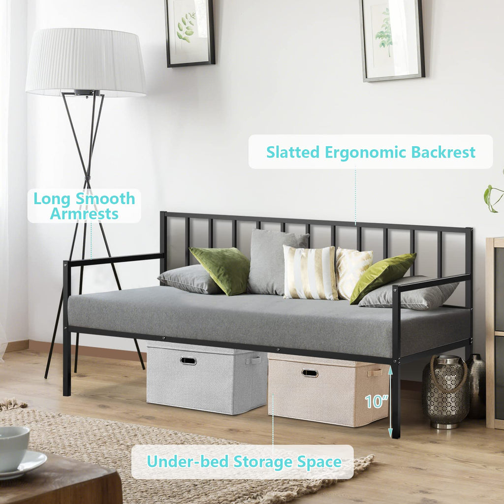 Twin Size Daybed, Metal Frame Daybed and Roll Out Trundle