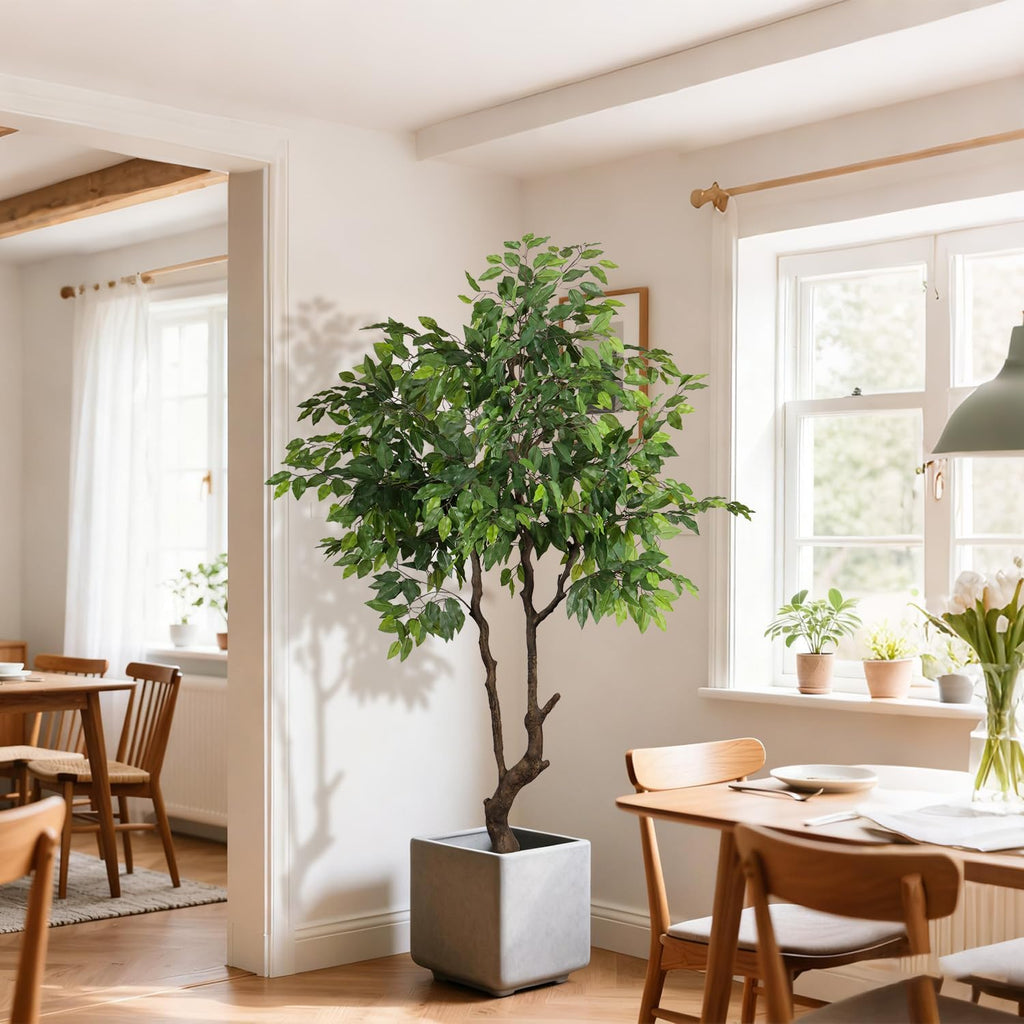 Artificial Ficus Tree 6ft(72in) Faux Floor Potted Tree Decor