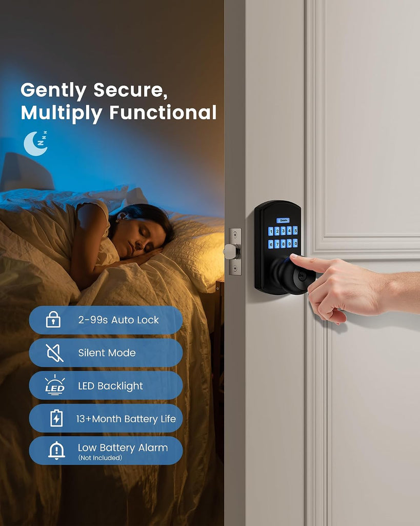 Smart Door Knob with Keypad Keyless Entry Electronic Lock for Front Door
