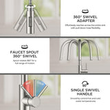 Kitchen Faucet with Pull Down Sprayer, Classic Brushed Nickel