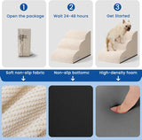 Dog Stairs for Small Dogs and Cats - 3 Step Pet Ramp for Couch & Sofa, Non-Slip Dog Steps for Pets, Washable Cover