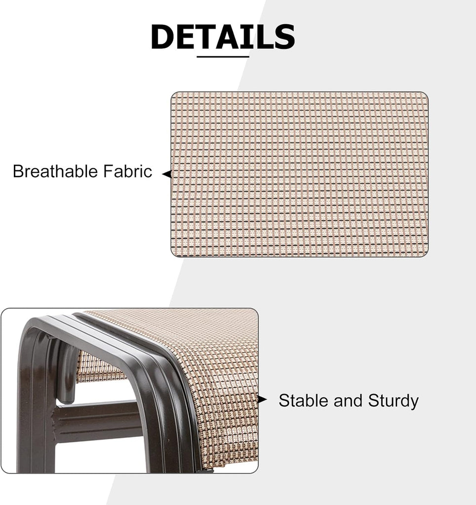 Summerville Outdoor Ottomans Textliene Patio Furniture Small Seating Furniture Aluminum Metal Footstools for Rest Set