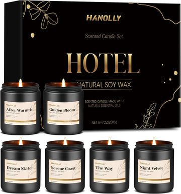 Hotel Scented Candles Gift Set, 6 Pack Candles Scented - Set of 6