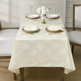 Jacquard Rectangle Tablecloth, Waterproof Elegant Damask Rose Floral Pattern Table Cloth, Washable D