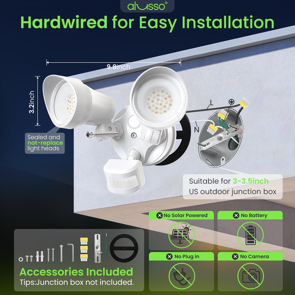 Motion Sensor Outdoor Lights, 30W Flood Lights Outdoor 120V, 3 Modes (Dusk to Dawn/Auto/On Time), 3CCT
