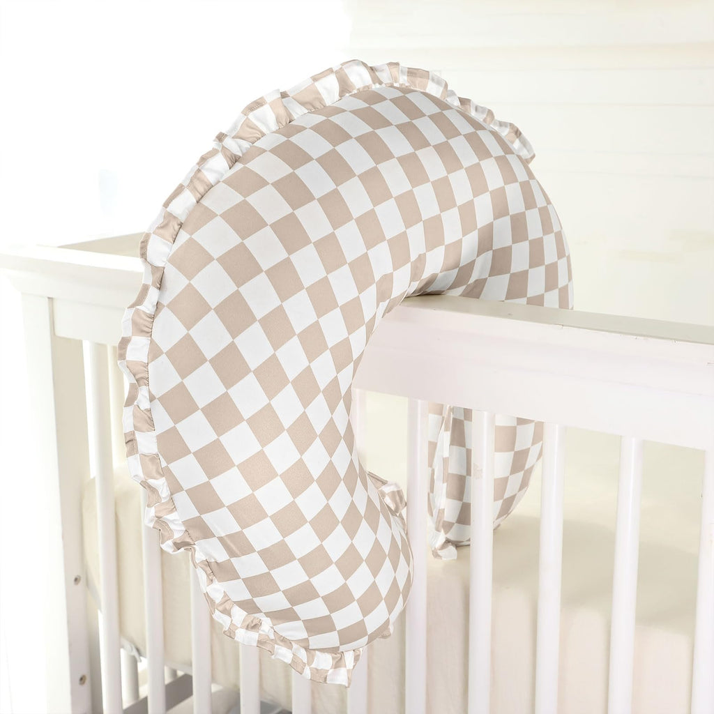 Nursing Pillow Cover, Removable Ruffled Pillowcase for Breastfeeding Pillows, Ultra Soft Comfortable Slipcover for