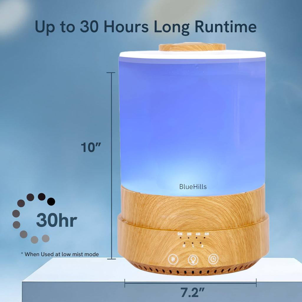 Premium 2500 ML Extra Large Essential Oil Diffuser XL Wood Grain