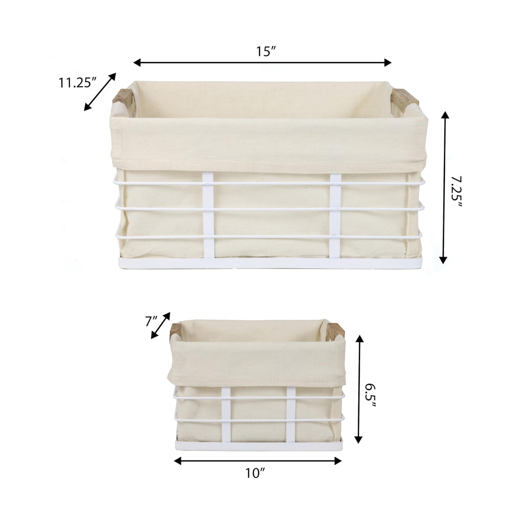 Callan 3-Piece Industrial Wire Nesting Baskets 15", White