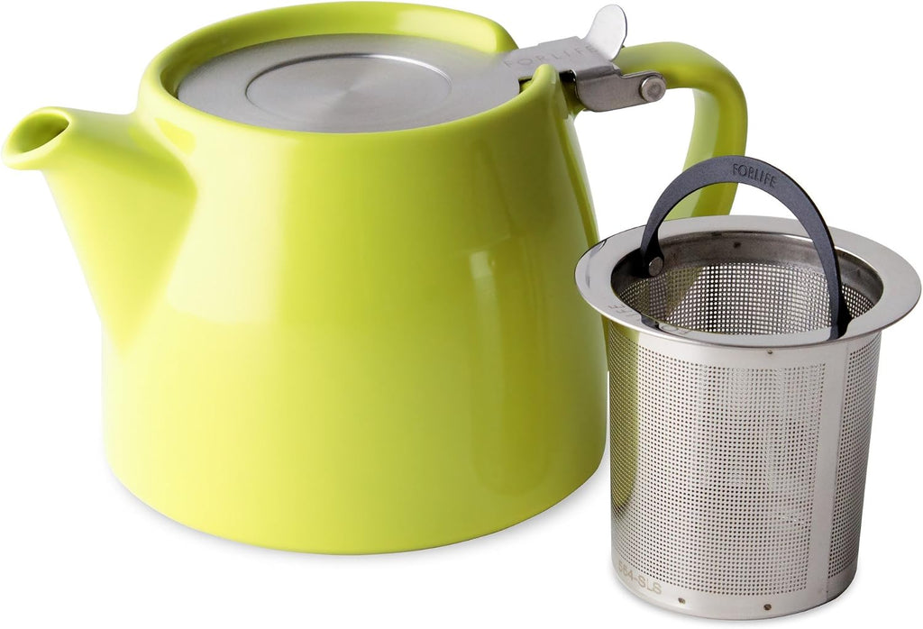 Stump Teapot with SLS Lid and Infuser, 18-Ounce, Lime