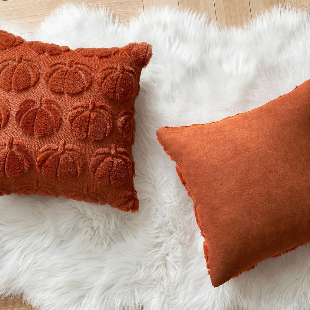 Fall Pillow Covers Pumpkin Fall Decor 18x18 Rust