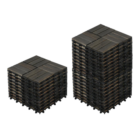 Acacia Interlocking Deck Tiles (12x12 Pack 30) - Waterproof Acacia Wood Decking for All Weather Use - Patio, Balcony